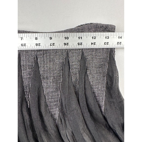 Anthropologie Lapis Floral Midi Skirt Sz Medium Black Gray Pleated Boho Festival - Picture 5 of 9